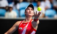 Rybakina in action at the 2025 Australian Open - Day 9 - Source: Getty